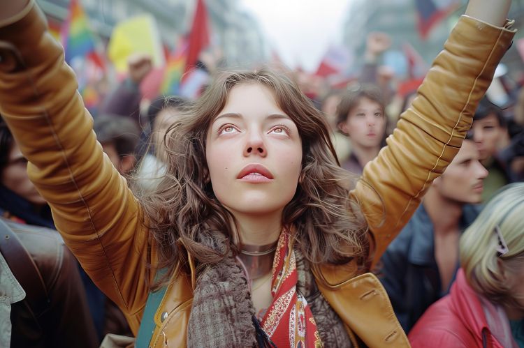 Moteris proteste // Nuotr. freepik