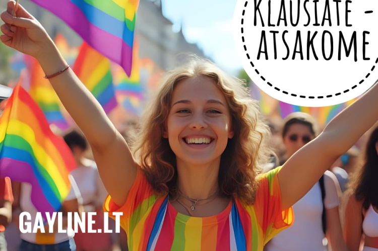 Mergina Pride eitynėse // Nuotr. sugeneruota dirbtinio intelekto